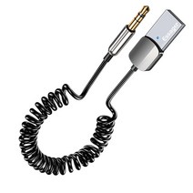 블루투스동글이 차량 블루투스 연결 차량용 리시버 동글 essager aux 어댑터 usb to 3.5mm 잭 자동차 오디오 aux 5.0 핸즈프리 키트 자동차 수신기 bt, 검은색, 블루투스 v5.0