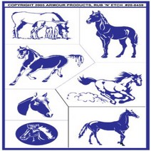Armour Etch Stencil Rub N Etch Stencil Horses 5-Inch by 8-Inch, 1