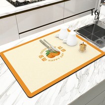 커피머신매트 북유럽 스타일 봄과 여름 꽃 시리즈 플레이스 매트 패션 흡수성 식기 배수 패드 빠른 건조 커피 머신, 16