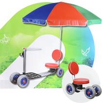 이안에다있다 국내산 고추 수확기 이동식 의자 밭 논 바퀴 파라솔 농산물 운반대 수확차, 1개, 싹쓰리 다용도 수확기 (파라솔 O)