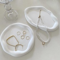 디오셀 도자기 액세서리 트레이 얼룩 넙적형, 보석 트레이-2pcs