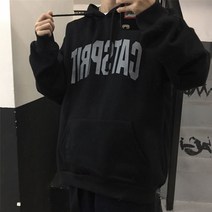 로야크 남녀공용 오버핏 빅 레터링 후드티