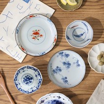 종지 그릇 일본가정식 찬기 택1 / 4종 하다 앞접시, 들꽃 (13cm)