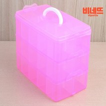 파츠통 레진보석 돌반지 뱃지 보물 보관 함 대형 투명 사탕보관함 보관함 여아보석함, 핑크, 기본