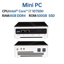 YINGCHI미니PC듀얼1000MLAN인텔코어i5HD고성능Win10홈오피스소형데스크탑컴퓨터, 05i710750H8G500G_03UK