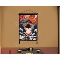 일본식 우키요에 벽걸이 태피스트리 이자카야 패브릭 그림, 후지산 45-65