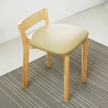 밸리 화장대의자 스툴 원목 등받이 의자, 네추럴