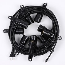 국내제작 10m 9소켓 54cm간격 E26 전등선 오징어등 옥상 루프탑 캠핑 조명 작업등 줄조명 방수