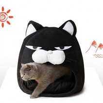 검은고양이 상어 봉제 고양이 강아지 고양이집 강아지집 쿠션 숨숨집, 소형