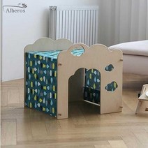 오너클랜 알베로스 원목 애견 클라우드하우스 에메랄드드롭_WA0AEFE