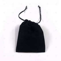 스웨이드 주머니 더스트백 벨벳 조리개 파우치 선물 포장 융 복주머니 여행용 악세사리 주얼리 충격 보호 포켓 화장품 가방 블랙 7 X 9cm