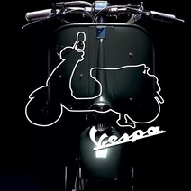 베스파 스티커 베스파그림 튜닝 오토바이 바이크 스티커, 베스파로고-M, 블랙