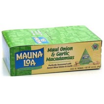 마우나로아 마카다미아 미니 24봉 1박스 어니언 갈릭 드라이 로스티드 Mauna Loa Maui Onion & Garlic Macadamia Nuts 0.5-Ounce Triangle Pack (Pack Of 24), 1개
