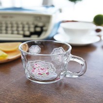 [∂LL7] 일본 아델리아 유리컵 3P세트 로맨틱가든 꽃무늬 인테리어 음료 물컵 장식용 주스 디자인 손잡이_h§eEA, §ff_대3P