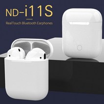 다번다 멀티터치 슬림라인 자동절전 블루투스 5.0 무선 이어폰, 화이트 ND-i11S