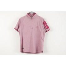 (EIDER)아이더 핑크 반목 지퍼 반팔 티셔츠(S)