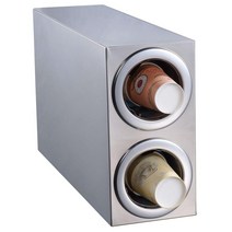 테이크아웃 디스펜서 스테인레스 컵 푸셔 카페 패스트푸드 음료컵 거치대 길이 580mm, 2홀