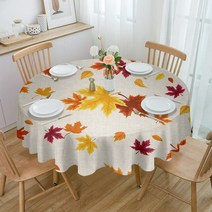원형테이블보 가을 단풍잎 라운드 웨딩 호텔 테이블 휴일 다이닝 방수 식탁보, 없음, 36.LXM09974 - 153x305cm Tablec