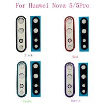 아이폰 렌즈 스마트폰 후면 카메라 렌즈 유리 프레임 홀더 수리 하우징 커버 화웨이 노바 5 프로 5T 교체, 04 5 5 Pro Orange