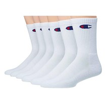 Champion 남성용 크루 양말 6팩 선물 상자 포함