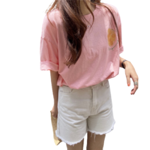 데이홀릭 귤바구니 프린팅 반팔티
