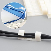 아이방 PC방 선정리용 부착식 랜선홀더 2개 1인소호사무실 공유오피스 컴퓨터책상, 투명