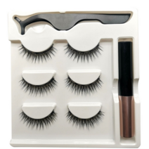 자석 속눈썹 마그네틱 속눈썹 풀 펜 3d mink eyelash 5 magnets makeup tools with eyeliner tweezers natural, 04