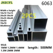 6063 알루미늄 사각 파이프 10-80mm 두께 1mm/1.2mm/1.4mm/2mm/3mm 직사각형 튜브 프로파일 장식 길이 500M 2 개, [01] 2PCS 500MM, [10] 30X40X2MM, 2개