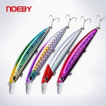 NOEBY 4PCS 낚시 미끼 세트 130MM 23G 부동 MINNOW 저크 베이트 WOBBLERS 농어 미끼에 대한 긴 주조 인공 BAITS, 103 106 108 111|130mm 23g