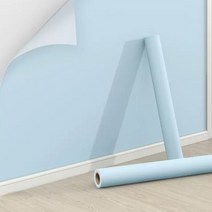 무점착 벽지위에 그대로 붙이는 벽지 보호 필름 시트지 셀프도배 포인트벽지 인테리어필름, 컬러필름_블루(45cmX5m)