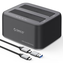 오리코 USB3.2 10Gbps C타입 2베이 클론 도킹스테이션 블랙 6628C3, 2Bay+클론(6829C3-C)