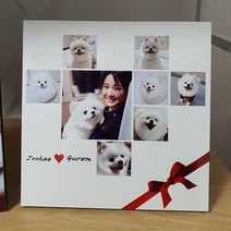 휴대폰 사진인화 하트 프레임 콜라주 액자 가족 웨딩 아기 맞춤 액자 제작 집들이선물, 직사각 195x145, 2번