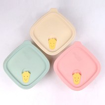 락앤락 귀여운 냉동 밥 소분 용기 유리 용기 실리콘 뚜껑 스팀 홀 포함 실용적인 밀폐 반찬 통 320ml 3P 세트, 락앤락 3P 세트