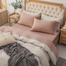 PURE ERA 저지 니트 4피스 침대 시트 세트 100% 티셔츠 면으로 매우.. 정품보장, Solid Petal Pink