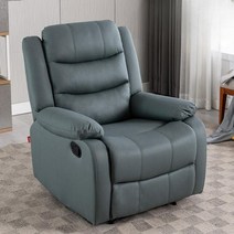 여우세계 1인용 가죽 전동 소파 리클라이너 쇼파 리클라이너가죽소파, 수동좌석 + 흔들기 및 회전 가능, 세라믹 녹색
