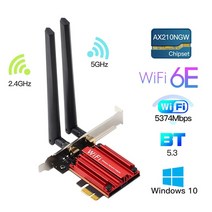 3000Mbps WiFi6E 인텔 AX210 블루투스 5.3 듀얼 밴드 2.4G/5GHz 카드 802.11AX/AC PCI Express 무선 네트워, PCE-AX210, 1개