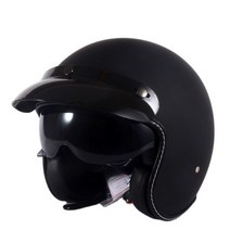 소두 루비 경량 Casco Capacetes-레트로 빈티지 오토바이 헬멧 3/4 오픈 페이스 스쿠터 S L Xl Xxl 무료, 01 Matte black_02 M
