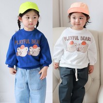아이꼼므 남아 여아 아동 유아 아기 데일리 루즈핏 티셔츠 풍선 베어 맨투맨 3~11호