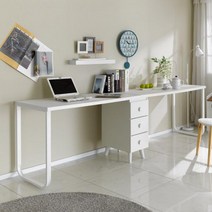 2400 트윈책상 2컬러 모던 튼튼한 혼수가구 원룸 심플 테이블 이사가구교체 카페테이블 철, 오크