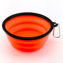 강아지대리석 강아지쿨매트 애견쿨매트 대리석매트 1000ML 애완 동물 그릇 접이식 실리콘 여행 개 개를 위한 휴대용 물 고양이 먹는 요리, [01] L 1000ML, [18] Orange basis bowl