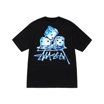 스투시 23SS 멜티드 반팔 티셔츠 얼음 아이스 주사위 다이스 블랙 1904900