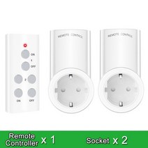 무선 스마트 원격 제어 전원 콘센트 라이트 스위치 플러그 소켓 eu 표준, 2 Sockets 1 Remoter, 110V-250V_EU