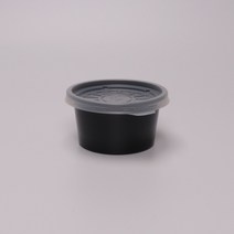(SJ) 블랙 다용도 95파이 (소) 1000세트 / 일회용 테이크아웃 국 소스 양념 배달 포장 원형 용기, 블랙다용도 95파이 (소) 1000세트, 1000개