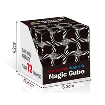 아이들을위한 3D 변경 가능한 마그네틱 매직 큐브 퍼즐 안티 스트레스 장난감 성인 Cubo Fidget Toys 70 개, 03 Black White Space