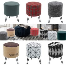 [리빙스케치]유니크 철제 스툴 6종 화장대의자 홈바체어 스툴의자, 05.5028B 체크레드