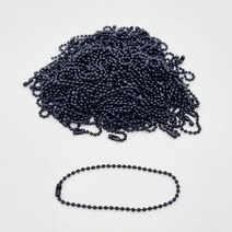 더이안 가는군번줄 컬러군번줄 스텐볼체인 1.5mm (약100개) 블랙 골드 실버 스테인리스, 검정, 100개입