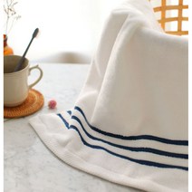 스프링앤유 국산 호텔수건 170g, 5개, 스트라이프 딥블루