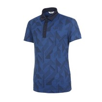 [볼빅골프웨어] [볼빅] 남성 골프 프린트 카라 반팔 티셔츠 VMTSK405_BL
