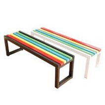 원목색 사각다리 벤치, 무지개벤치150cm