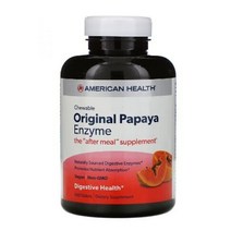 American Health 파파야 효소 Enzyme 600 츄잉 태블릿 Calcium 칼슘 Sucrose 말토덱스테린 Amylase 아밀레이스 Protease 단백질분해효소